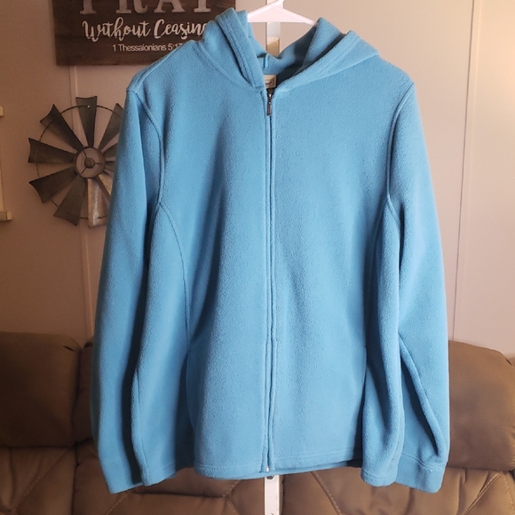 Ladies LL Bean  Blue Fleece Jacket XL - Picture 1 of 7